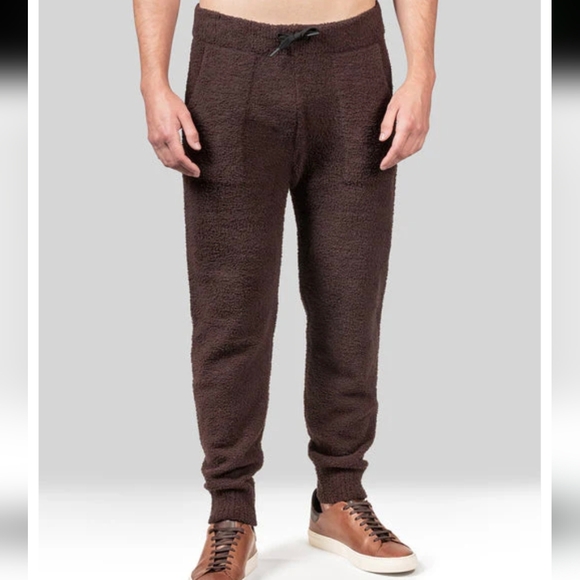 Natori Akio Cheniile Jogger Pants Mens L Brown Cozy Lounge Cabincore #1111 - Picture 2 of 11